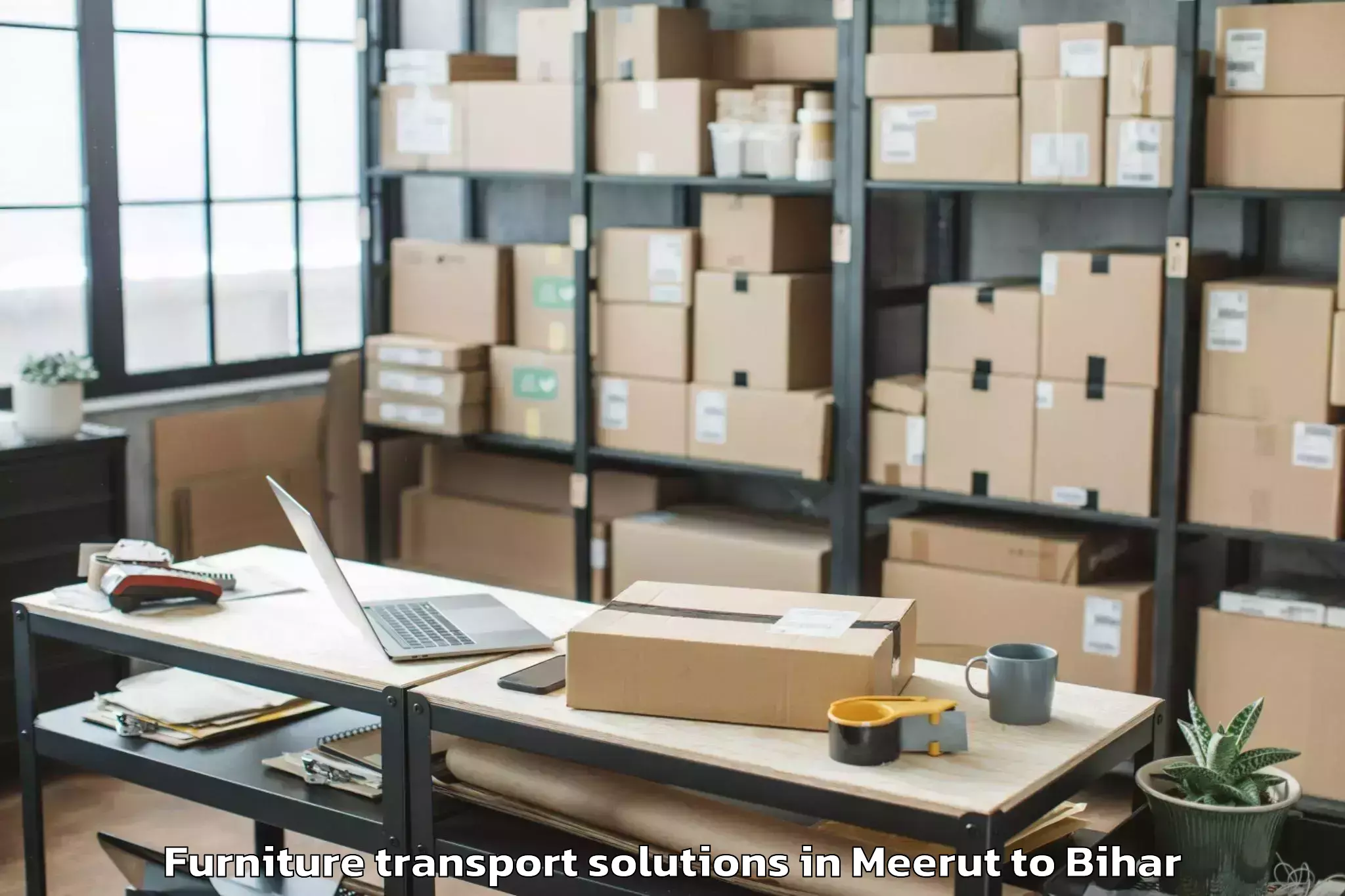 Top Meerut to Vidyapati Nagar Furniture Transport Solutions Available